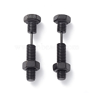 304 Stainless Steel Screw Bolt Ear Taper Stretcher for Woman Men, Electrophoresis Black, 33x8mm, Pin: 1.2mm(EJEW-F312-08EB)