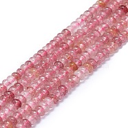 Natural Strawberry Quartz Beads Strands, Disc, 4x1.5~2mm, Hole: 0.5mm, about 96pcs/strand, 15.55''(39.5cm)(G-K245-B13-A01)