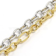 Fashionable 304 Stainless Steel Figaro Cable Chain Bracelets, with Lobster Claw Clasps, Mixed Color, 8-1/4 inch(210mm), 6~7mm(STAS-A028-B094)