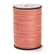 Round Waxed Polyester Thread String, Micro Macrame Cord, Twisted Cord, for Leather Sewing Stitching, Light Salmon, 0.45mm, about 174.97 yards(160m)/roll(YC-D004-02B-017)