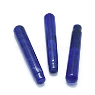 Synthetic Blue Watermelon Stone Glass Beads, No Hole/Undrilled, For Wire Wrapped Pendant Making, Column, 71.5x12~12.5mm(X-G-G795-03-02C)