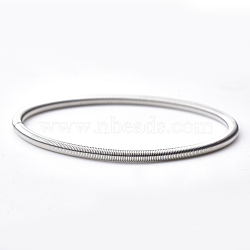 Round Iron French Wire, Gimp Wire, for Bracelet Jewelry Making, Platinum, 7-1/4 inch~7-3/8 inch(18.3~18.6cm), 3mm(BJEW-T007-03P-NF)