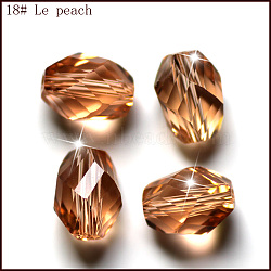 K9 Glass, Imitation Austrian Crystal Beads, Grade AAA, Faceted, Bicone, PeachPuff, 10x13mm, Hole: 0.9~1mm(SWAR-F077-13x10mm-18)