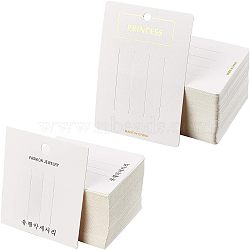 Cardboard Hair Clip Display Cards, Rectangle, White, 10.5x7.5cm, 7.95x7cm, 200pcs/set(CDIS-CA0001-02)