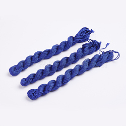 Nylon Thread, Nylon Jewelry Cord for Custom Woven Bracelets Making, Blue, 1mm, about 26m/bundle, 10bundles/bag, about 284.34 Yards(260m)/Bag.(NWIR-R002-1mm-1)