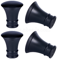 Plastic Curtain Rod Heads, Round Drapery Pole Finials, Black, 70x49mm(FIND-WH0002-81A)