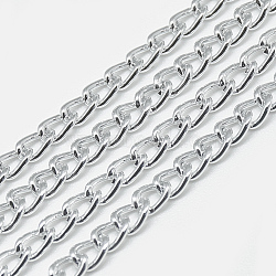 Unwelded Aluminum Curb Chains, Gainsboro, 4.4x3x0.8mm, about 100m/bag(CHA-S001-001E)