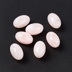 Opaque Acrylic Beads, AB Color, Oval, Misty Rose, 17x11~11.5mm, Hole: 2.4mm(OACR-C008-05A)