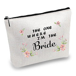 12# Cotton-polyester Bag, Stroage Bag, Rectangle, Flower Pattern, 18x25cm(ABAG-WH0029-006)