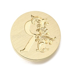 Wax Seal Brass Stamp Heads, Flower Letter Series, Golden, Letter R, 25.5x14mm, Hole: 7mm(AJEW-D301-02G-R)