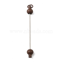 Plastic Beadable Keychain Bar for Jewelry Making DIY Crafts, with Stainless Steel Finding, Saddle Brown, 90x10.5mm(AJEW-C040-01E)