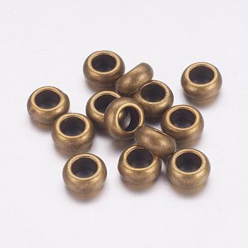 Tibetan Style Alloy Beads, Cadmium Free & Nickel Free & Lead Free, Rondelle, Antique Bronze, 10x6mm, Hole: 5mm