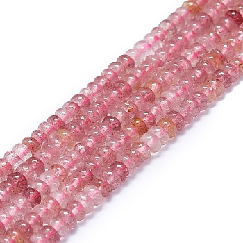 Natural Strawberry Quartz Beads Strands, Disc, 4x1.5~2mm, Hole: 0.5mm, about 96pcs/strand, 15.55''(39.5cm)