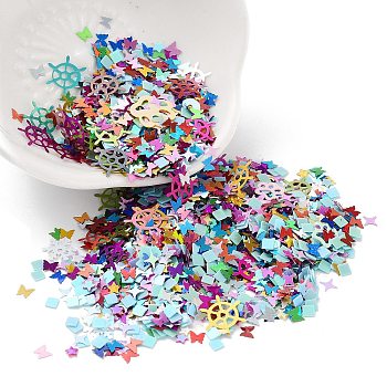 Nail Art Glitter, Manicure Sequins, DIY Paillette Tips Nail, Mixed Shapes, Mixed Color, 2.5~10.5x2.5~10.5x0.07~0.1mm
