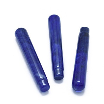 Synthetic Blue Watermelon Stone Glass Beads, No Hole/Undrilled, For Wire Wrapped Pendant Making, Column, 71.5x12~12.5mm