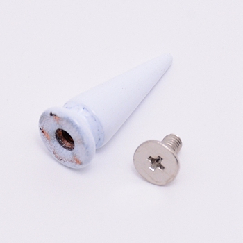 Zinc Alloy Rivets, with Iron Screw, Cone, White, 25x10mm