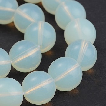 Round Opalite Bead Strands, Pale Turquoise, 14mm, Hole: 2mm, about 28pcs/strand, 15.3 inch