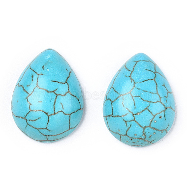 Craft Findings Dyed Synthetic Turquoise Gemstone Flat Back Teardrop Cabochons(TURQ-S270-15x20mm-01)-3