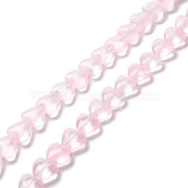 Pink Heart Glass Beads
