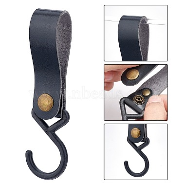 Gorgecraft 3Pcs 3 Colors PU Leather with Plastic Carabiners Hanger Buckle Hook(AJEW-GF0003-89)-3