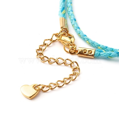 Bracelets de chaîne en cordon de coton à deux boucles(BJEW-JB06465-01)-3