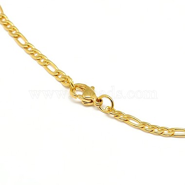 Ion Plating(IP) 304 Stainless Steel Figaro Chain Necklace Making(STAS-K168-03G)-3