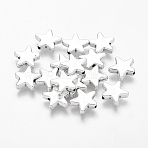 Tibetan Style Alloy Beads, Cadmium Free & Nickel Free & Lead Free, Star, Antique Silver, 12x13.5x4mm, Hole: 1.5mm(TIBEB-01178-AS-FF)