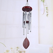 Aluminum Tube Wind Chimes, Pendant Decorations, Horse Eye, Silver, 650mm(WICH-PW0001-03E)