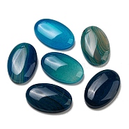Natural Striped Agate/Banded Agate Cabochons, Dyed & Heated, Oval, 28~28.5x18~18.5x5.5~6mm(G-B050-03)