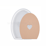 Easter Egg with Heart Shape Candle Holder Silicone Molds, For Scented Candle Making, White, 14.2x11.2x1.3cm(SIL-Z019-01C)