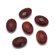 Natural Carnelian Beads, Faceted, Oval, No Hole/Undrilled, Dyed, 17.5~18x12.5~13x5.5~6mm(G-O175-15C)