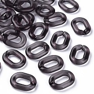 Transparent Acrylic Linking Rings, Quick Link Connectors, for Cable Chains Making, Oval, Gray, 24x18x5mm, Inner Diameter: 13x7mm, about 403pcs/500g(MACR-S373-19-B14)