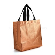 Non-Woven Waterproof Tote Bags, Heavy Duty Storage Reusable Shopping Bags, Rectangle, Dark Salmon, 28x21.7x0.2cm, Unfolded: 230x217x110mm(ABAG-P012-A03)