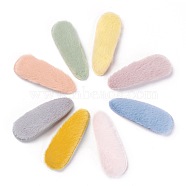 Plush Snap Hair Clips, with Stainless Steel Findings, for Girl Hair Decorate, Triangle, Mixed Color, 73x26x10mm(PHAR-P004-08)