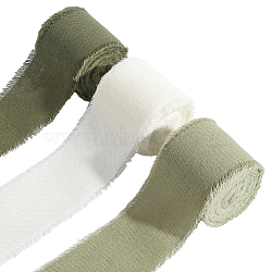 3 Rolls 3 Colors Cotton Ribbon, for Garment Accessories, Mixed Color, 1-1/2 inch(38mm), about 5.00 Yards(4.57m)/Roll, 1roll/color(OCOR-GF0005-33B)