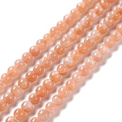 Natural Sunstone Beads Strands, Round, 6mm, Hole: 0.8mm, about 32pcs/strand, 7.48''(19cm)(G-A205-28A)