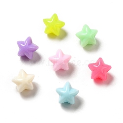 Macaron Color Opaque Acrylic Beads, Star, Mixed Color, 11.5x11x10mm, Hole: 2mm, about 1000pcs/500g(MACR-J122-07)