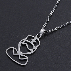 Non-Tarnish 201 Stainless Steel Pendants Necklaces, with Cable Chains and Lobster Claw Clasps, Nurse, Stainless Steel Color, 17.71 inch(45cm), 1.5mm(NJEW-S105-JN698-45-1)