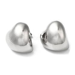 Rack Plating Brass Heart Stud Earrings, Platinum, 18.5x19mm(EJEW-Q766-10P)