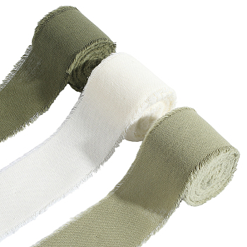 3 Rolls 3 Colors Cotton Ribbon, for Garment Accessories, Mixed Color, 1-1/2 inch(38mm), about 5.00 Yards(4.57m)/Roll, 1roll/color