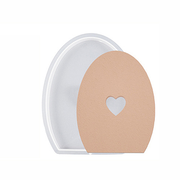 Easter Egg with Heart Shape Candle Holder Silicone Molds, For Scented Candle Making, White, 14.2x11.2x1.3cm