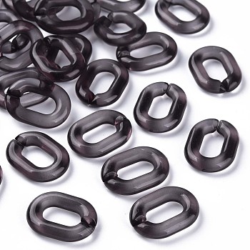Transparent Acrylic Linking Rings, Quick Link Connectors, for Cable Chains Making, Oval, Gray, 24x18x5mm, Inner Diameter: 13x7mm, about 403pcs/500g