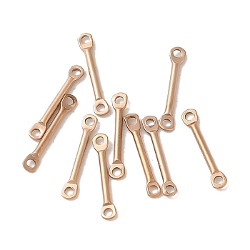 Ion Plating(IP) 304 Stainless Steel Connector Charms, Bar Links, Rose Gold, 12x2x1mm, Hole: 1mm