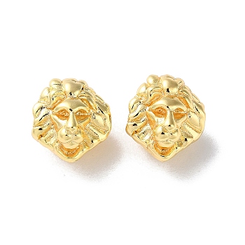 Brass Bead Rhinestone Settings, Lion, Real 18K Gold Plated, Fit For 1.2mm Rhinestone, 10x9x9mm, Hole: 1.8mm