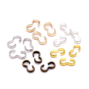 500Pcs 5 Colors Brass Link Connectors, Chain Findings, Mixed Color, 8x4x1.3mm, Inner Diameter: 2.5mm, 100pcs/bag, 1bag/color