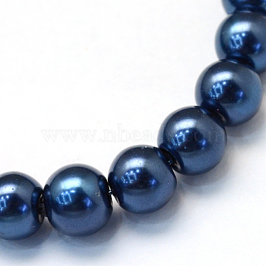Baking Painted Pearlized Glass Pearl Round Bead Strands(X-HY-Q003-6mm-15)-2