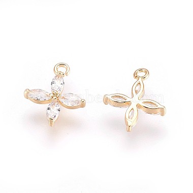 Real 18K Gold Plated Brass Cubic Zirconia Charms(X-KK-R037-157G)-2