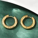 202 Stainless Steel Polishing Hoop Earrings, 316 Surgical Stainless Steel Pin, Ion Plating(IP), Golden, 19~20x4mm, Pin: 0.8mm(EJEW-M106-02G-02-1)