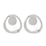 304 Stainless Steel Stud Earrings, Stainless Steel Color, 19x19mm(EJEW-D281-21S)