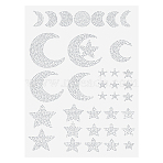 Glass Hotfix Rhinestone, Iron on Appliques, Costume Collar Accessories, Moom & Star, Crystal, 360x266x1.5mm(DIY-WH0504-343)